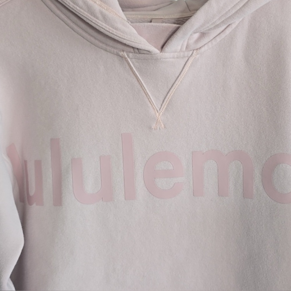 Lululemon Graphic All Yours Logo Hoodie Light Pink 8 & 21”ptp💎Retail $118 - Picture 4 of 6